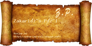 Zakariás Pál névjegykártya